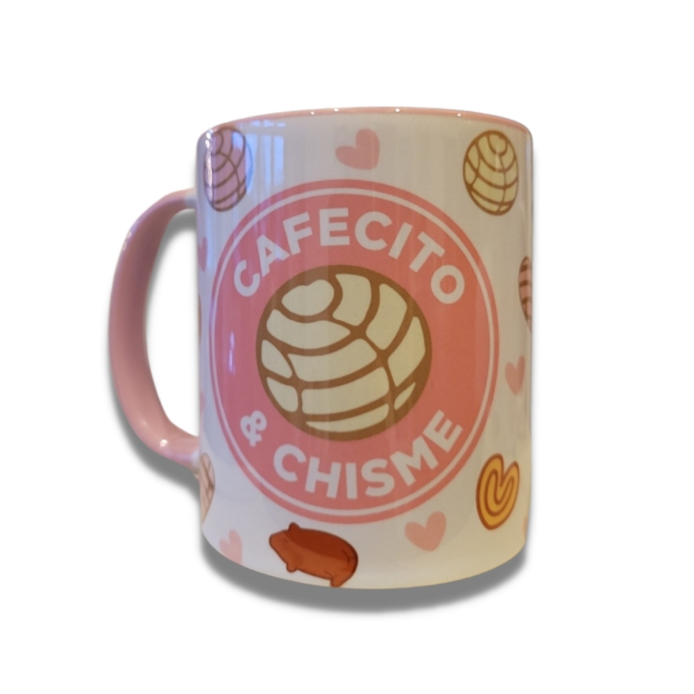 cafecito y chime mug/ Cafecito mug/ pink mug/ latino mug/ tea mug / latina coffe